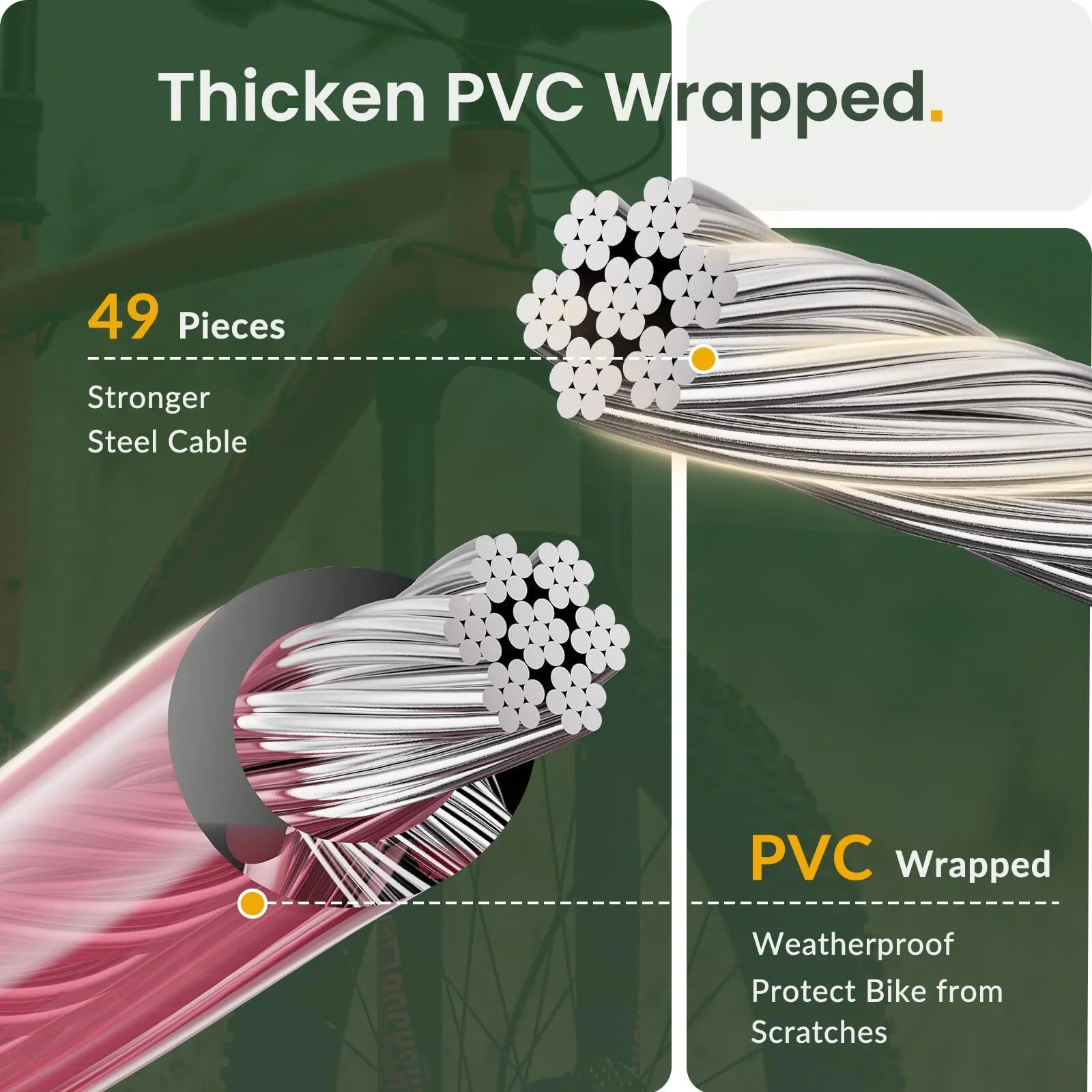 Bike Lock Cable, 4 Feet Combination Bicycle Cable Lock, Pink