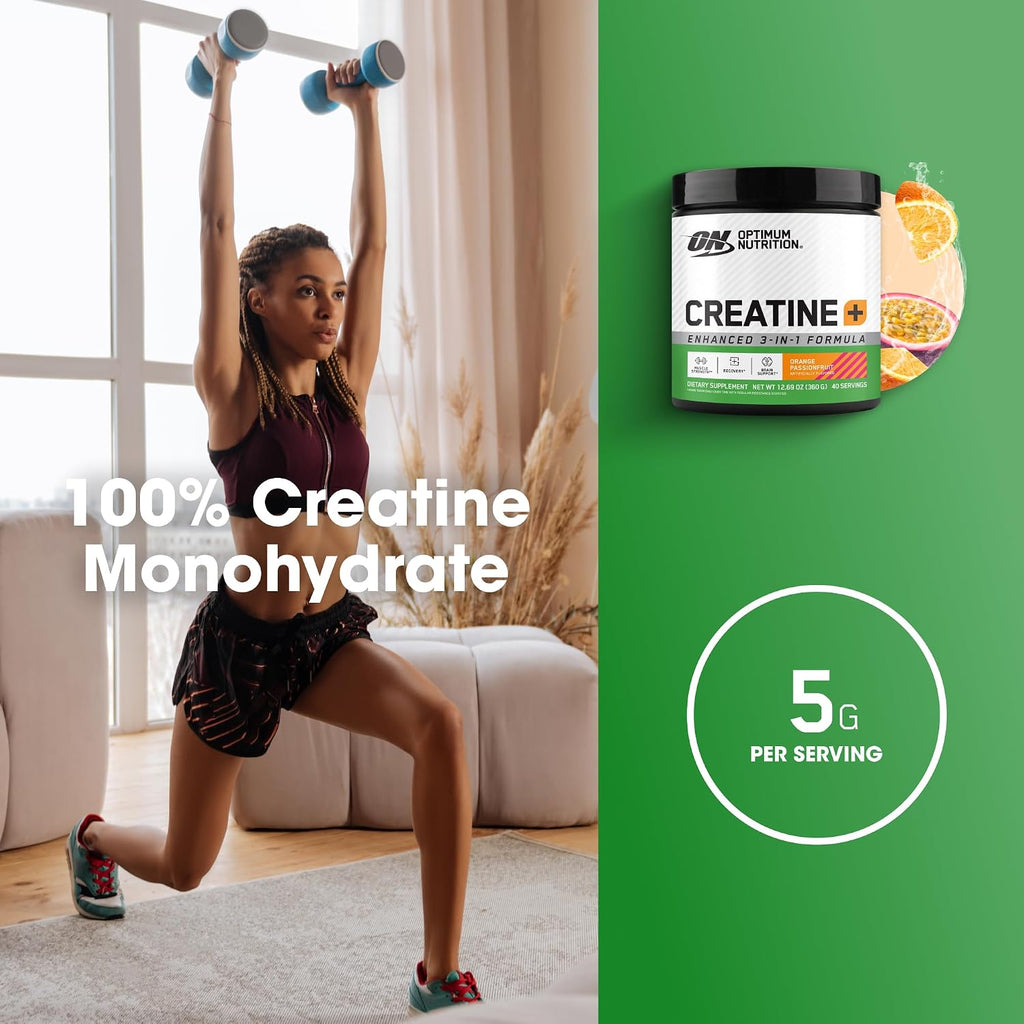 Creatine Monohydrate plus Powder, Orange Passionfruit Flavored Creatine Performance Blend with Electrolytes for Hydration, Added Vitamins, 40 Servings, 360 Grams (Packaging May Vary) | Monohydrate Creatine Performance Blend, with Electrolytes for Hydration, Added Vitamins, Supports Energy and Muscle Recovery