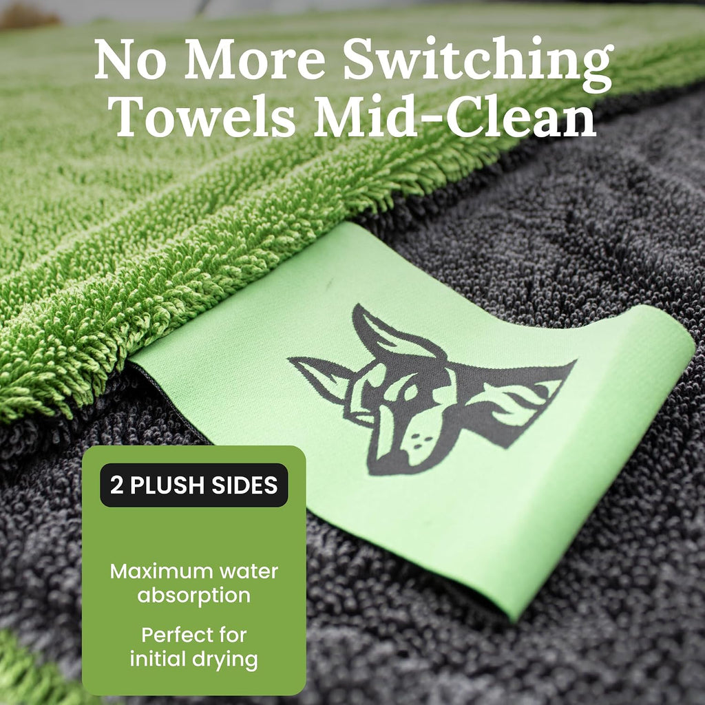 XL Car Drying Towel for Trucks – 1200 GSM Twisted Loop Microfiber, 24" X 45" Edgeless, Scratch-Free