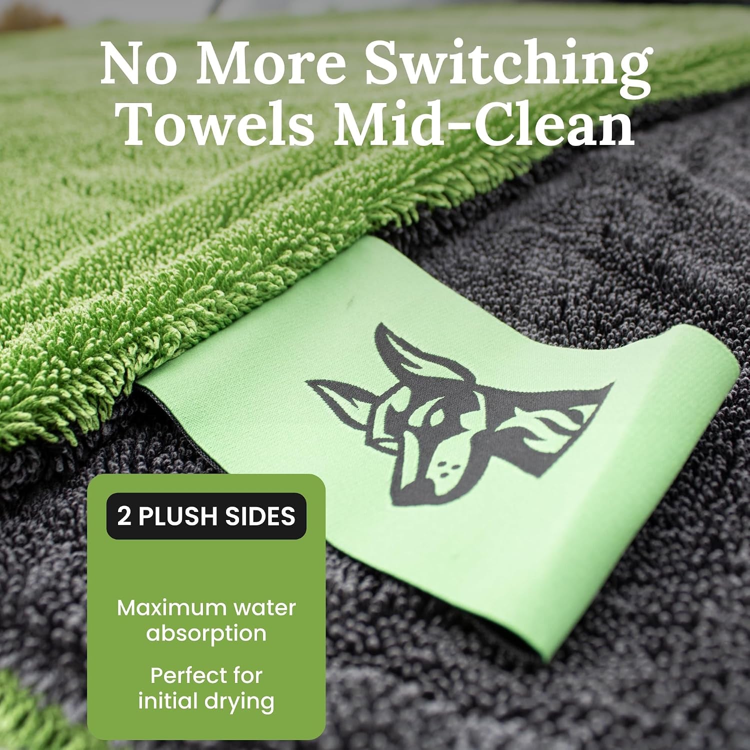 XL Car Drying Towel for Trucks – 1200 GSM Twisted Loop Microfiber, 24" X 45" Edgeless, Scratch-Free
