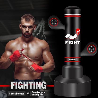 Heavy Punching Bag for Adults Teens, Heavy Bags for Boxing Freestanding with Gloves, Pump and Jump Rope, Boxing Reflex Ball for Men Training Equipment MMA Fitness Home Gym