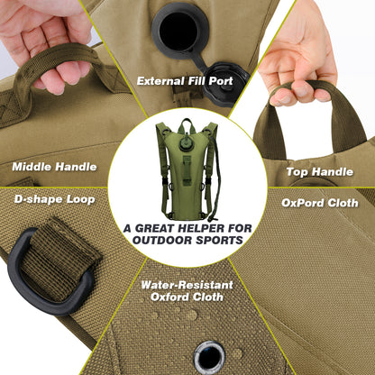 Cycling Hydration Bladder - 3L Leakproof Water Bag for Backpacks (BPA Free) USA