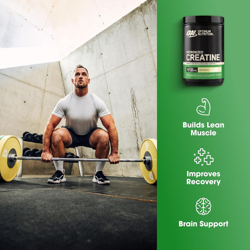 Creatine, Micronized Creatine Monohydrate Powder, Supports Strength & Recovery, Banned Substance Tested, Unflavored, 5 G per Serving, 120 Servings | 5G Micronized Creatine Monohydrate Powder per Serving, Supports Muscle Strength & Power, Easy Mixing, Banned Substance Tested