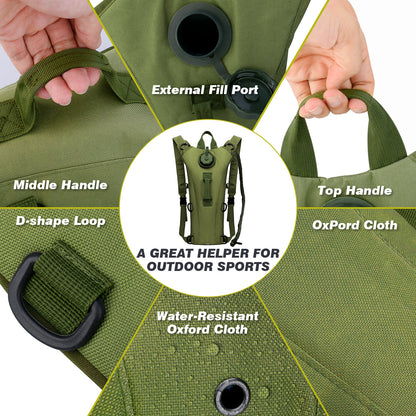 Cycling Hydration Bladder - 3L Leakproof Water Bag for Backpacks (BPA Free) USA