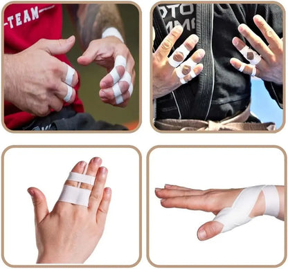 3/6Pcs Athletic Tape for Fingers Feet Sweat Volleyball Tape for Jiu Jitsu Bouldering Rock Climbing1.5Cm (White) Easy Tear