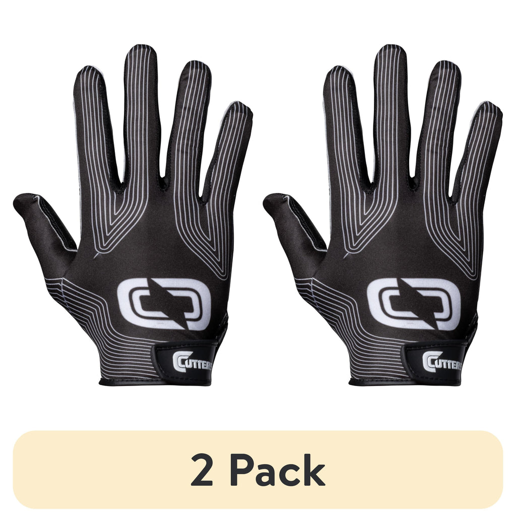 (2 Pack)  | Epic Football Receiver Gloves with Silicone Grip | Youth | Small/Medium | Black