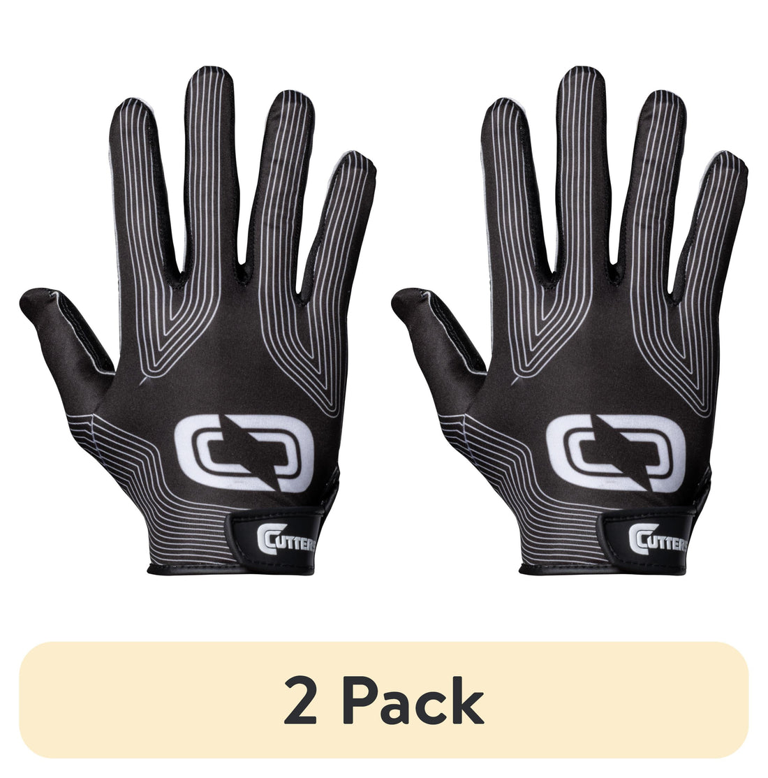 (2 Pack)  | Epic Football Receiver Gloves with Silicone Grip | Youth | Small/Medium | Black