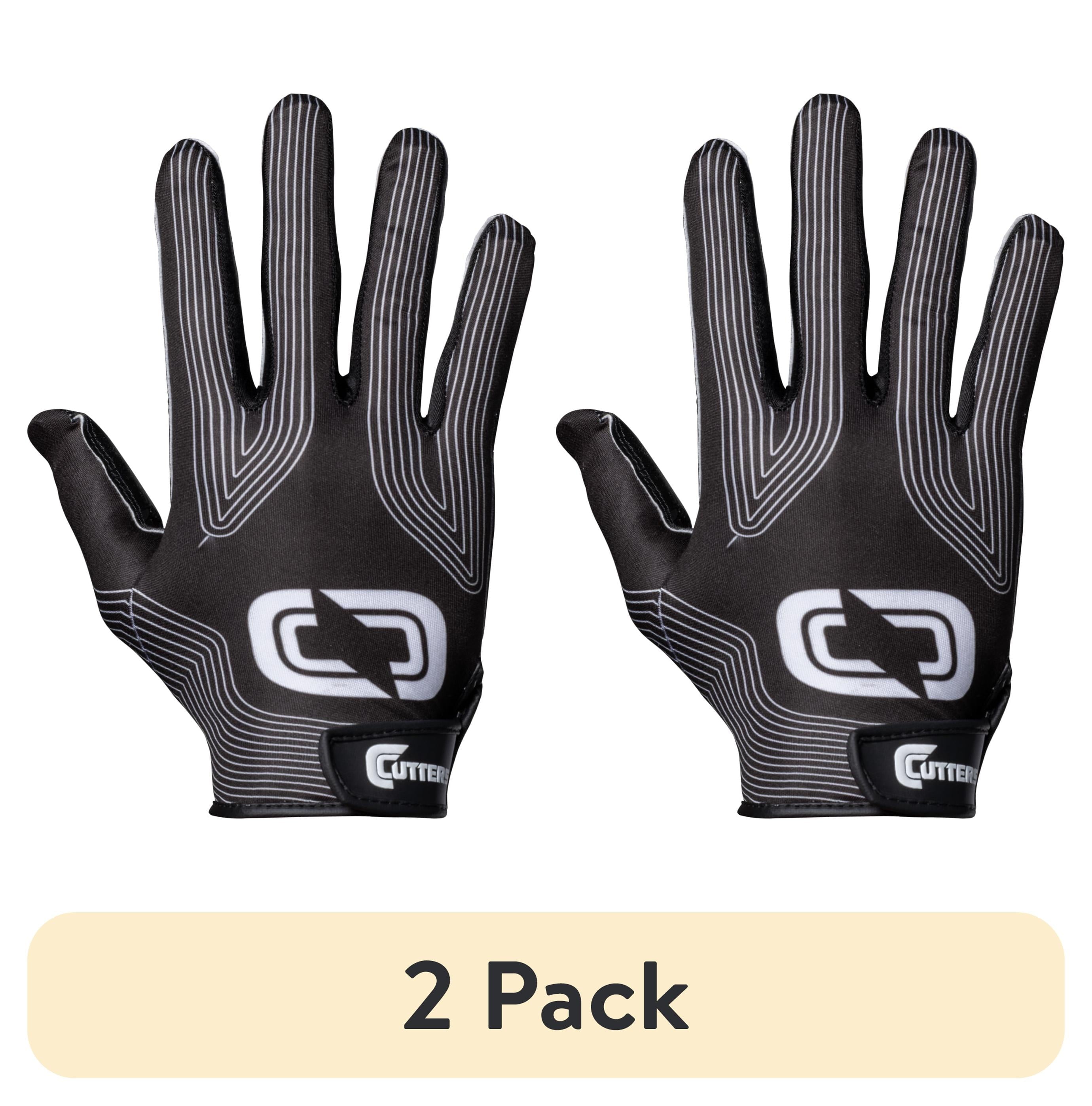 (2 Pack)  | Epic Football Receiver Gloves with Silicone Grip | Youth | Small/Medium | Black