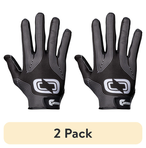 (2 Pack)  | Epic Football Receiver Gloves with Silicone Grip | Youth | Small/Medium | Black