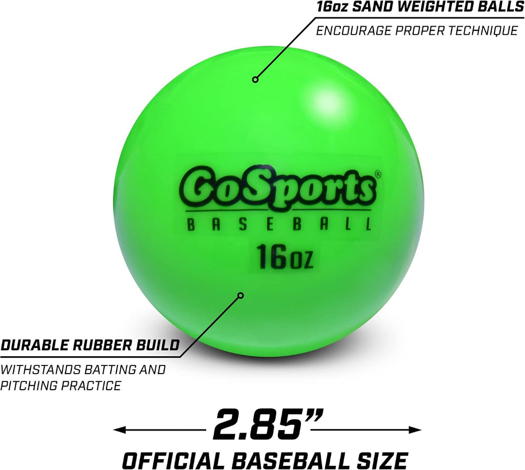 16 Oz Weighted Training Baseballs - Choose Standard or PRO - Hitting & Pitching Training for All Skill Levels - Improve Power and Mechanics