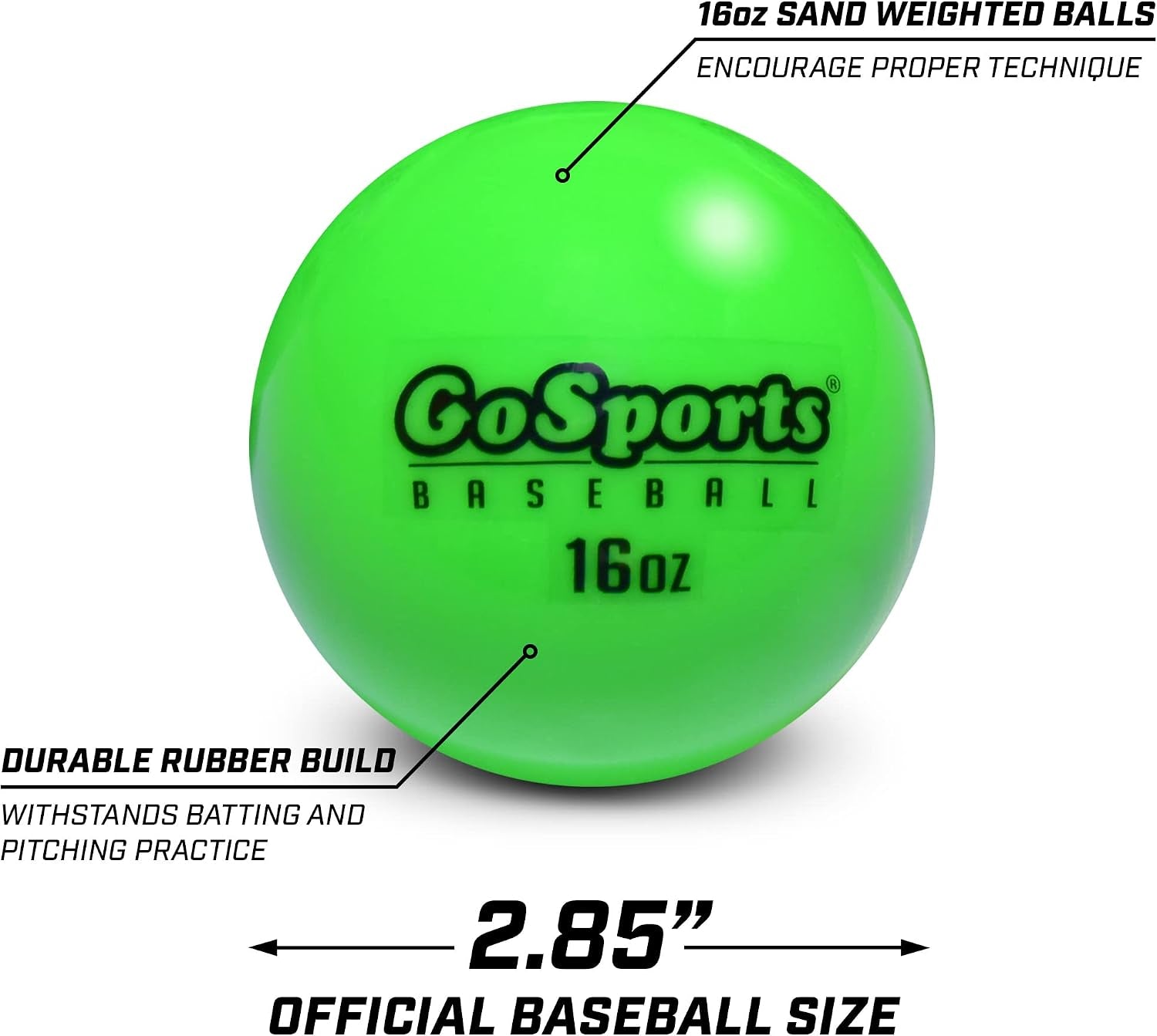 16 Oz Weighted Training Baseballs - Choose Standard or PRO - Hitting & Pitching Training for All Skill Levels - Improve Power and Mechanics