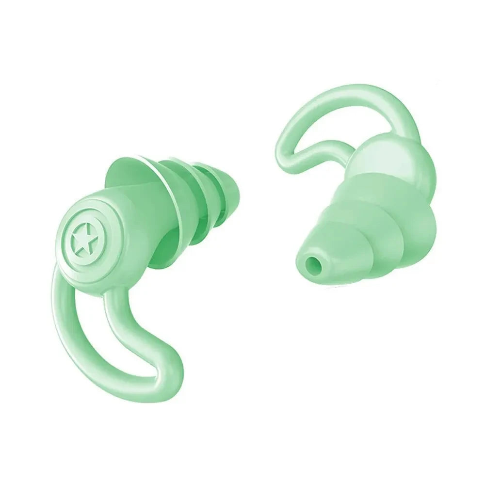 HUAK 3 Layer Silicone Ear Plugs for Noise Reduction Reusable Ear Plugs for Sleeping, Swimming, Studying, Concerts, Noise Hearing