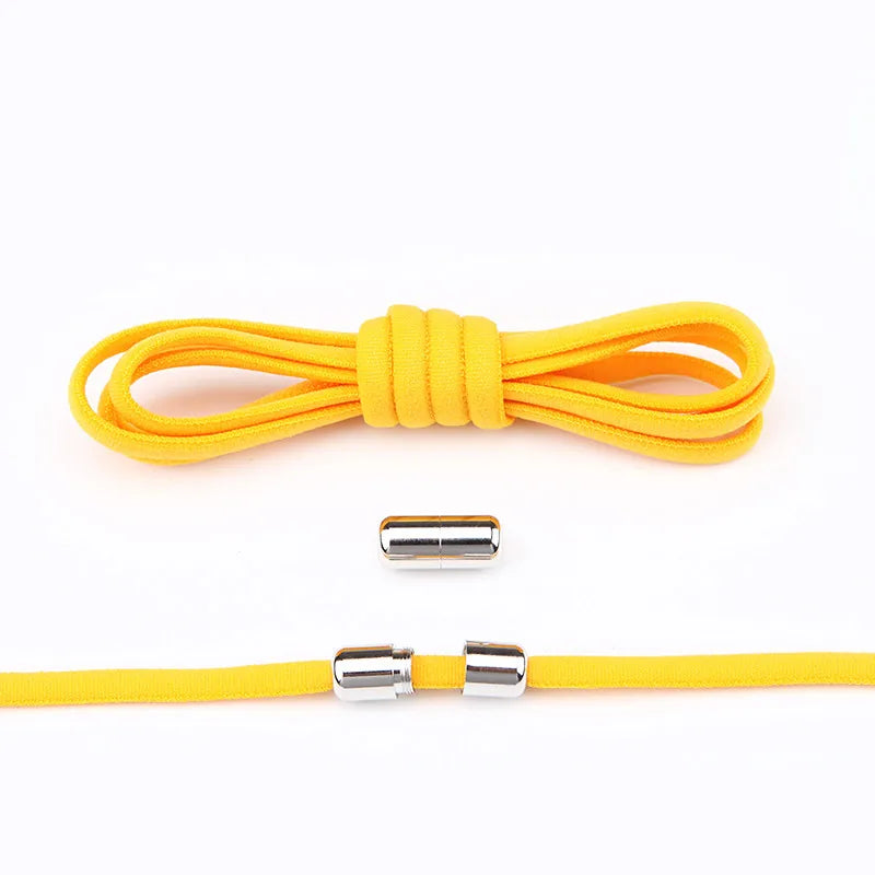New Version Elastic No Tie Shoelaces Metal Lock Shoe Laces for Kids Adult Sneakers Quick Shoelaces Semicircle Shoestrings