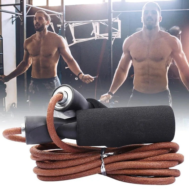Leather Jump Rope Women and Men Skipping Skip Ropes Adjustable Length Workout Speed Aerobic Exercise Training Fitness