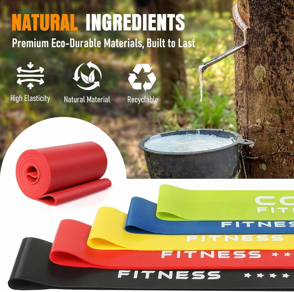 Resistance Bands for Working Out, Exercise Bands Resistance Bands Set with 5 Resistance Levels, Latex Loop Bands for Women Men, Workout Bands for Legs, Glutes, Strength Training, Yoga, Home Gym