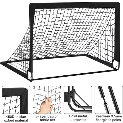 Soccer Goals for Backyard Set 2Pcs Portable Training Football Net Indoor and Outdoor Children’S Football Match Door Frame