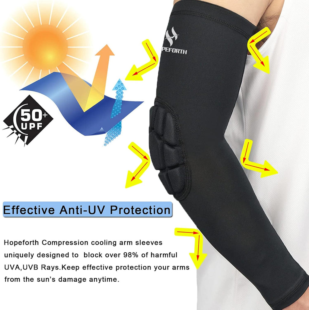 2PCS Padded Elbow Sleeves Compression Arm Protective Support