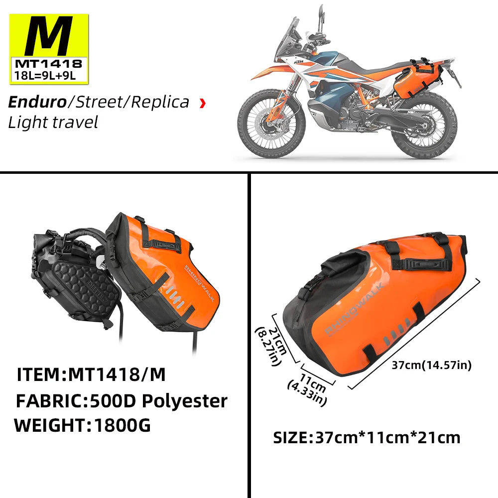 Motorcycle Double Side Bag 100%Waterproof 18L/28L/48L Universal Fit Motor Pannier Saddle Bags Dry Tail Storage Luggage
