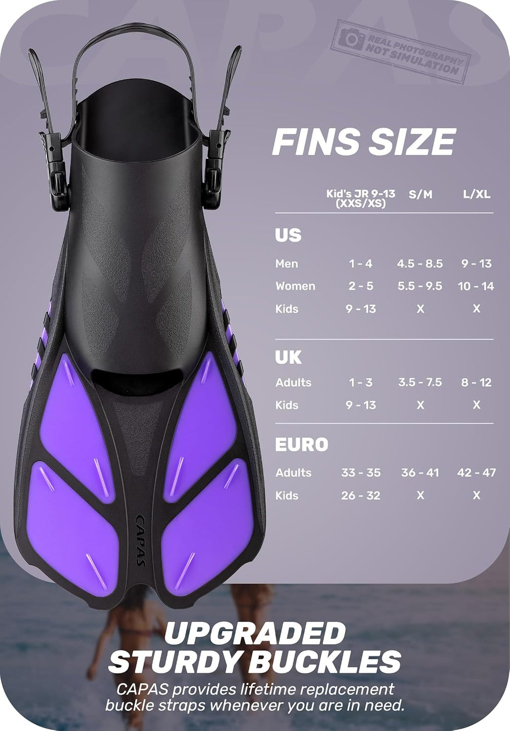Snorkel Fins, Travel Size Short Flippers for Snorkeling Swimming | Adjustable Swim Fins Flexible Open Heel Lightweight Scuba Diving Fins for Adult Men Women Kids Ideal for Recreational Use