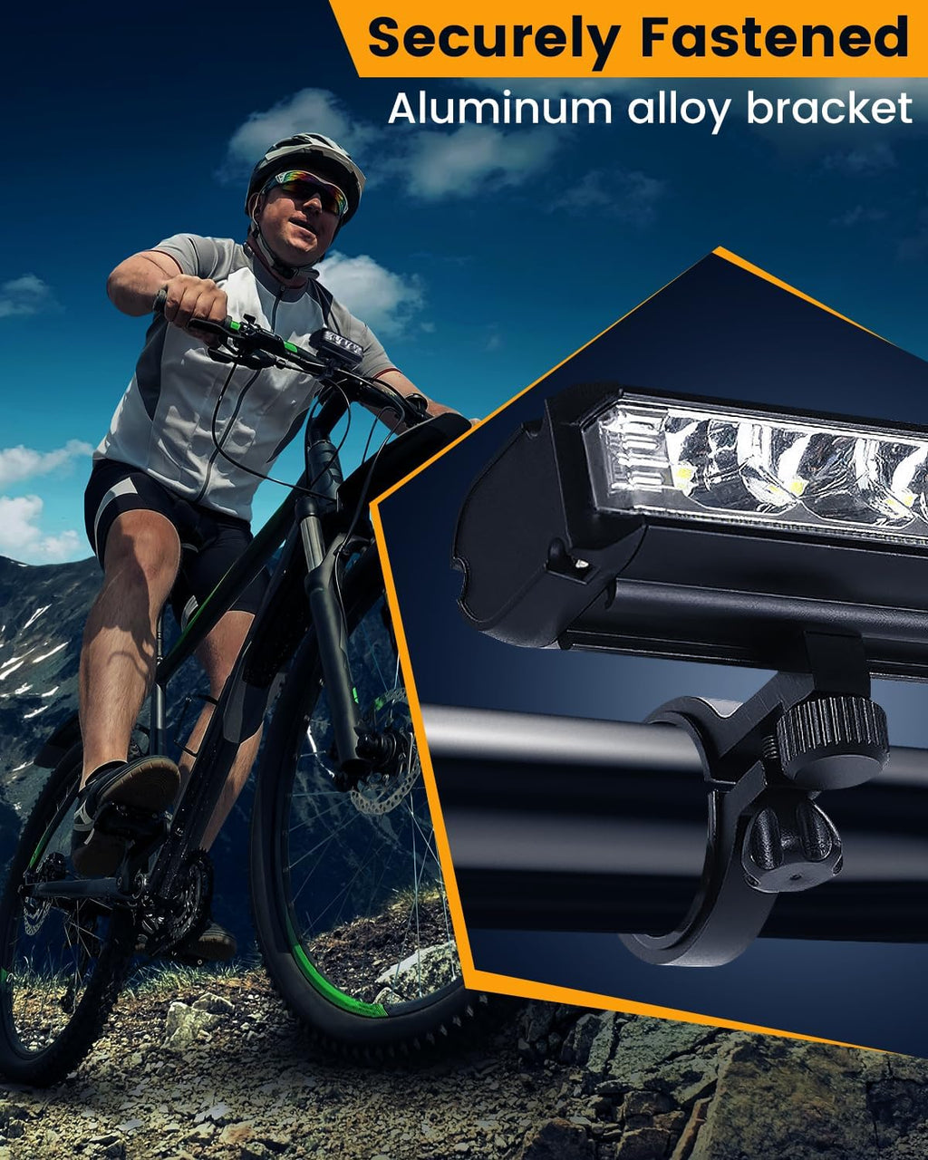 Bright Bike Light for Night Riding, USB Rechargeable Bicycle Light, Bicycle Headlight Set, Daytime Running Light, Waterproof Bike Headlight and Taillight for Adult Kid Mountain MTB Off-Road Cycling