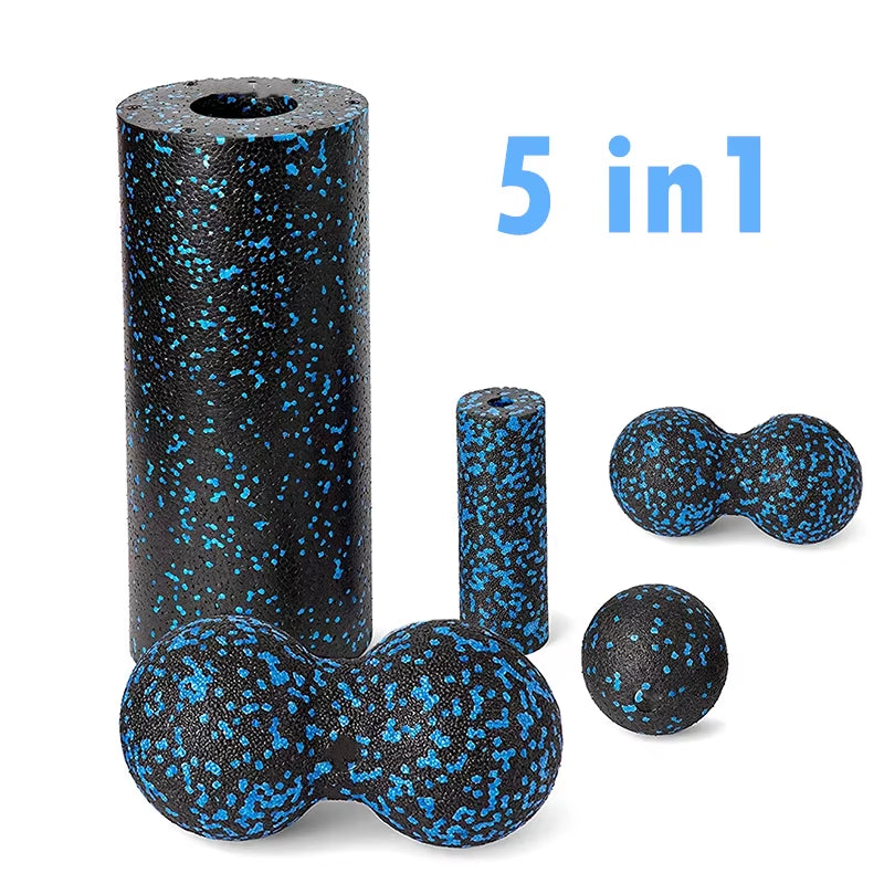 5Pcs Yoga Massage Foam Rollers Fascia Balls Yoga Column EPP High Density Fitness Roller &amp;Ball Leg Back Neck Massager Pain Relief