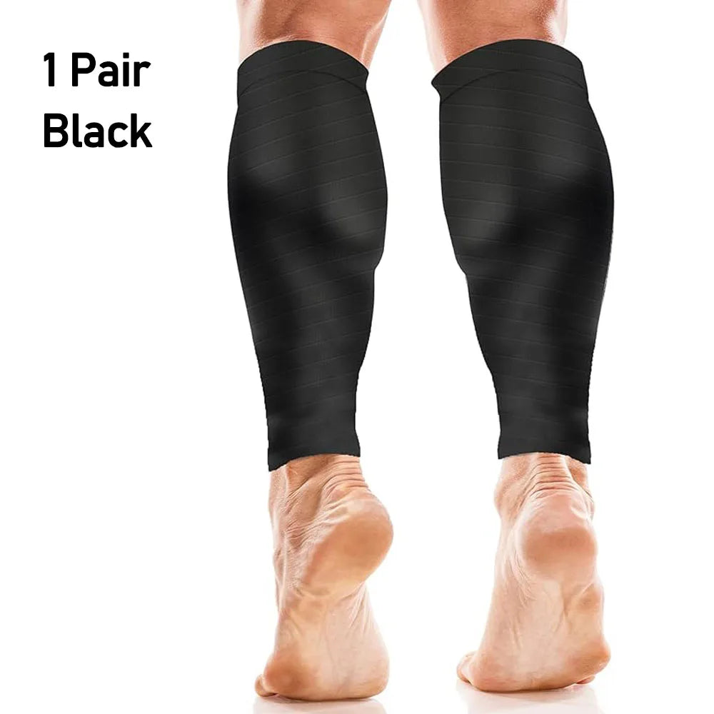1Pair Calf Support Compression Sleeves for Women Men Running 20-30Mmhg Footless Leg Socks Outdoor Sports Marathon