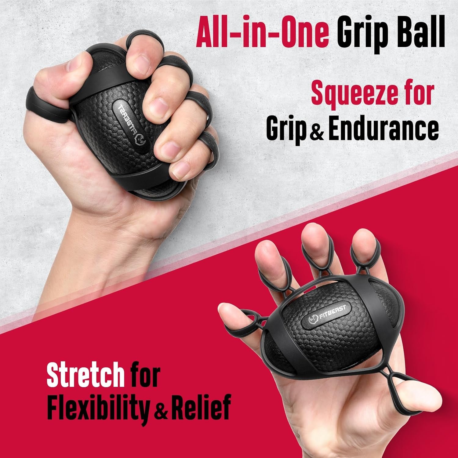 Grip Strength Trainer, Hand Gripper Strengthener Kit - 6 Pack with Adjustable Resistance Forearm Strengthener, Forearm Exerciser and Massage Balls for Hand Therapy, Grip Training