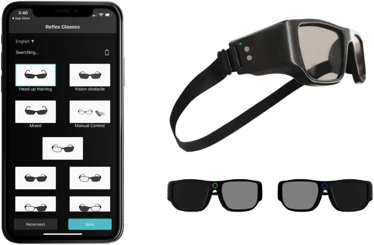 Vision Training Strobe Glasses - Sports Reaction Training. Reflex and Hand-Eye Coordination Tool