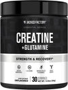 Creatine + Glutamine - Creatine Supplement with L-Glutamine for Muscle Recovery, Muscle Growth, Increased Strength, Enhanced Energy Output, and Gut Health - 30 Servings, Unflavored