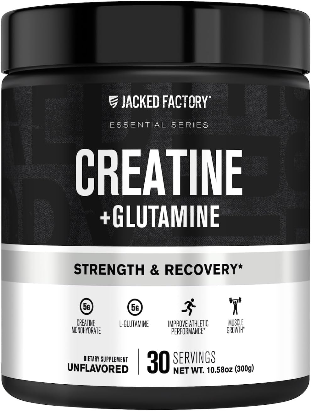 Creatine + Glutamine - Creatine Supplement with L-Glutamine for Muscle Recovery, Muscle Growth, Increased Strength, Enhanced Energy Output, and Gut Health - 30 Servings, Unflavored