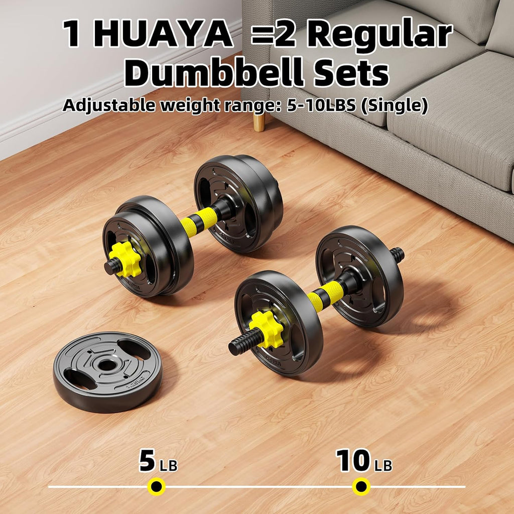 Adjustable Dumbbell Set, 10-90Lbs Free Weights with Connector – 4 in 1 Dumbbells, Barbell, Kettlebell & Push up Stand, Adjustable Weights Set for Home Gym Fitness Equipment for Men & Women