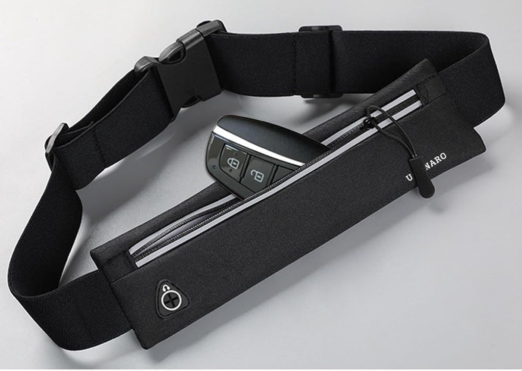 Slim Running Belt Fanny Pack for Men Women, Running Phone Holder Runners Pouch Waist Pack for Workout, Money Belt, Running Gear Accessories [Fits ALL Phones] | Runners Pouch Waist Pack for Workout Sport Exercise Fitness Marathon, Money Belt, Running Gear Accessories, Fits ALL Phones