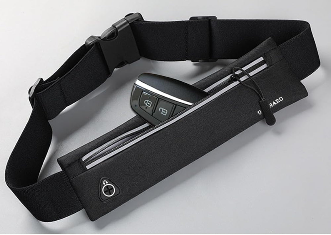 Slim Running Belt Fanny Pack for Men Women, Running Phone Holder Runners Pouch Waist Pack for Workout, Money Belt, Running Gear Accessories [Fits ALL Phones] | Runners Pouch Waist Pack for Workout Sport Exercise Fitness Marathon, Money Belt, Running Gear Accessories, Fits ALL Phones