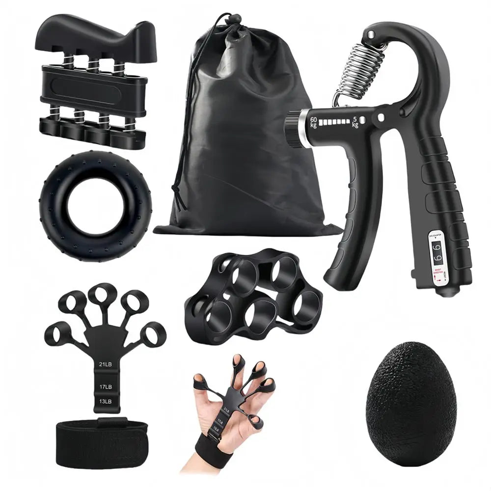 Grip Strength Trainer Forearm Strengthener Finger Stretcher Finger Exerciser Hand Gripper Strength Ring &amp; Stress Ball
