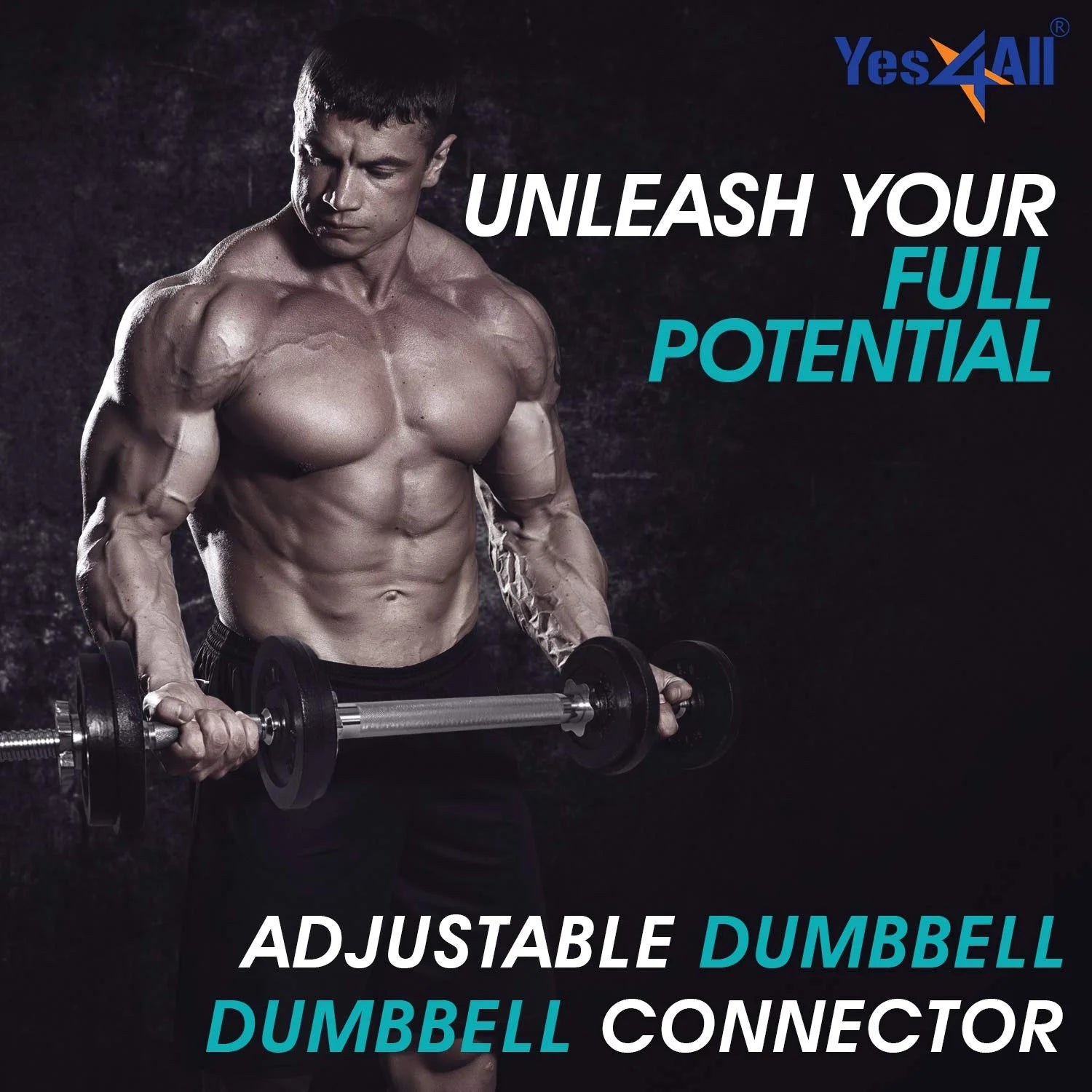 Adjustable Dumbbell, 60 Lbs with Connector