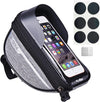 Bike Phone Front Frame Bag, Bicycle Phone Holder, Bike Handlebar Bag | Waterproof, Tube Case, Bicycle Accessories Compatible Cellphone under 7.2”, Cycling Pouch with 6Pcs Glue-Free Tire Patches