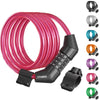 Bike Lock Cable, 4 Feet Combination Bicycle Cable Lock, Pink