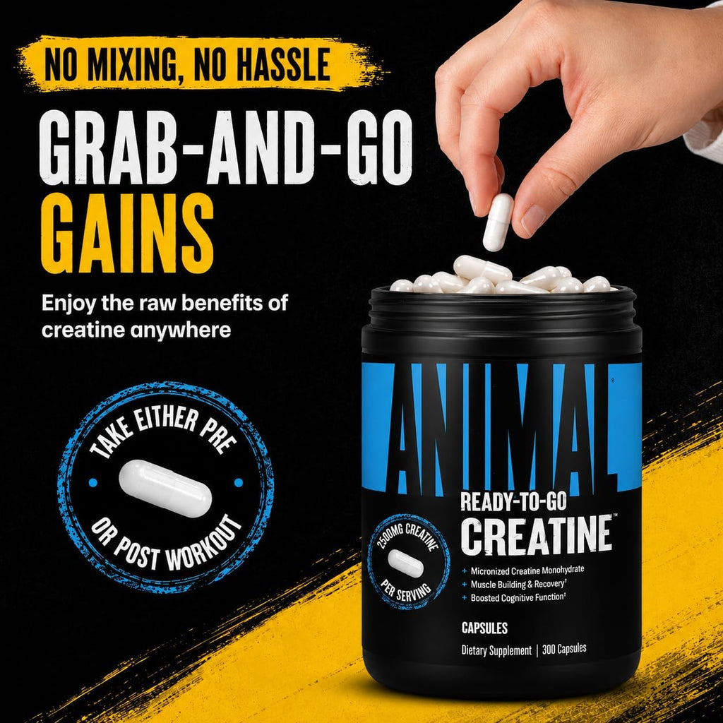 Micronized Creatine Monohydrate Capsules - 300 Caps, 2500Mg per Serving to Support Muscle Growth, Endurance, ATP Production, Cognitive Function, Strength, Recovery, and Delay Muscle Fatigue