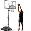 44" Portable Basketball Hoop with Shatter-Proof Polycarbonate Backboard, 5.25-10Ft Height Adjustable Basketball Goal, Indoor/Outdoor Use
