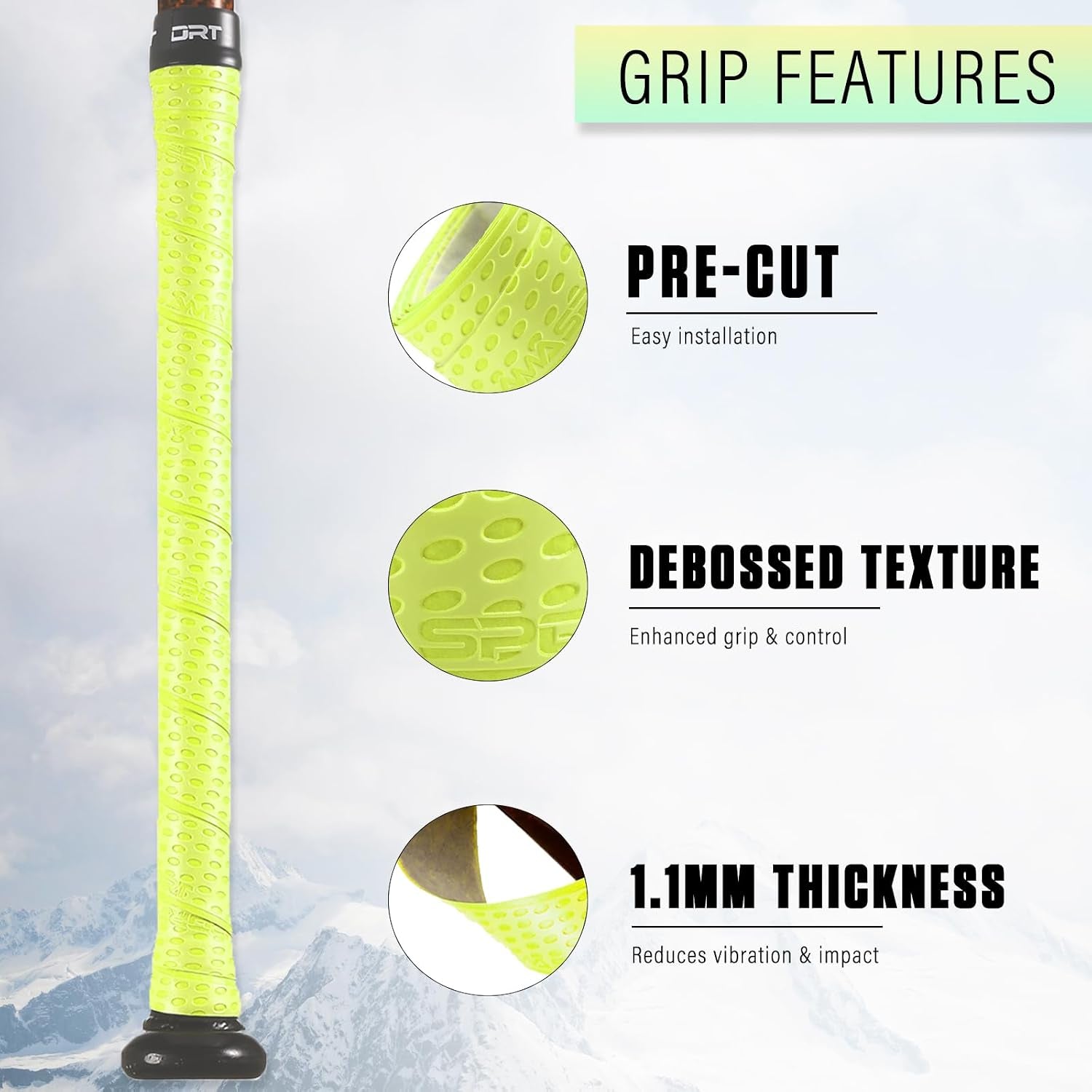 Bat Grip Tape for Baseball & Softball – Non-Slip Baseball Bat Grip Tape, 1.1Mm Thickness, Stylish Color & Pattern Design