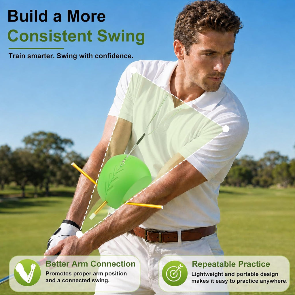 Upgraded the Connector Golf Training Aid,Simple and Effective Training Tool,Golf Swing Trainer for Posture Correction Practice,Golf Training Aids Helps Train Proper Swing Mechanics,Arm Structure | Foldable Model,Lanyard