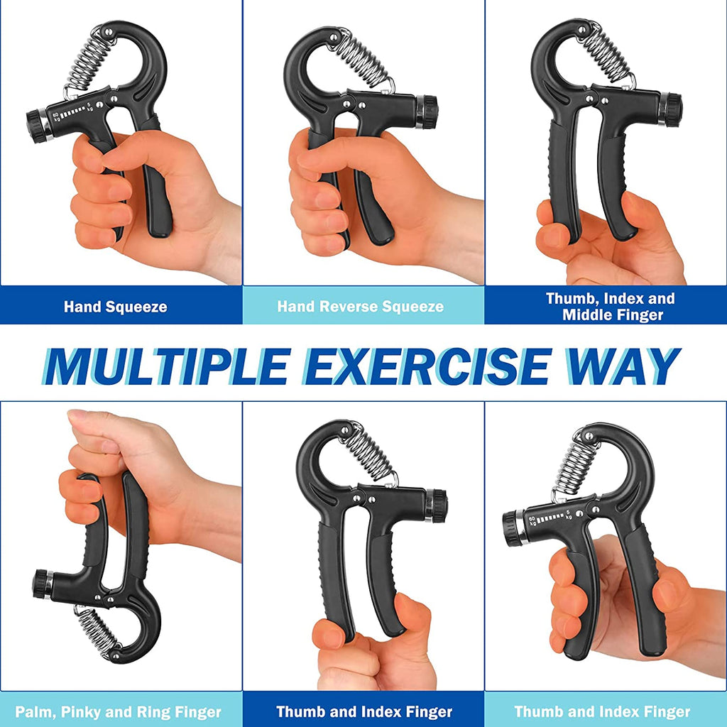 Grip Strength Trainer, Hand Grip Exerciser Strengthener with Adjustable Resistance 11-132 Lbs (5-60Kg), Forearm Strengthener, Hand Exerciser for Muscle Building and Injury Recover 1 PACK