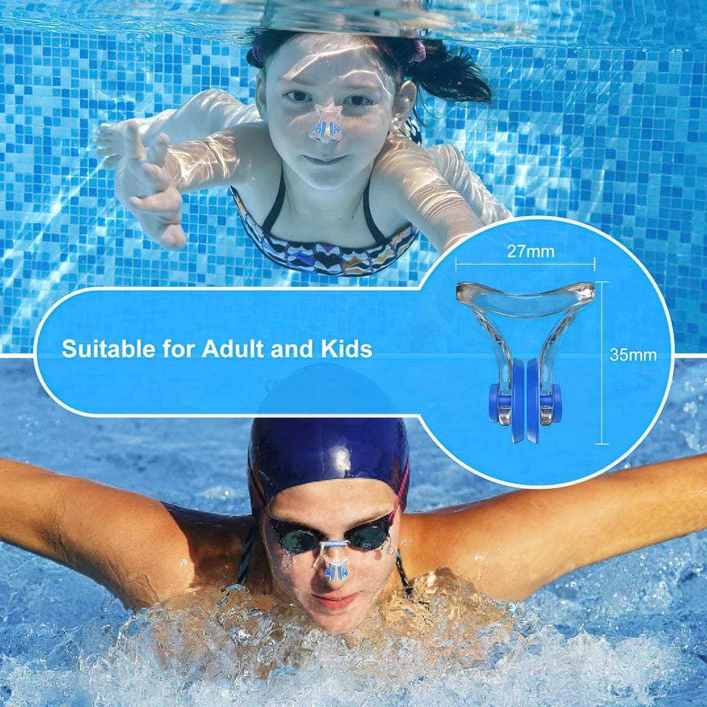 Swimming Nose Clip, 14 Packs Swim Nose Plugs with Waterproof Silica Gel for Kids (Age 7+) and Adults, Multi-Color