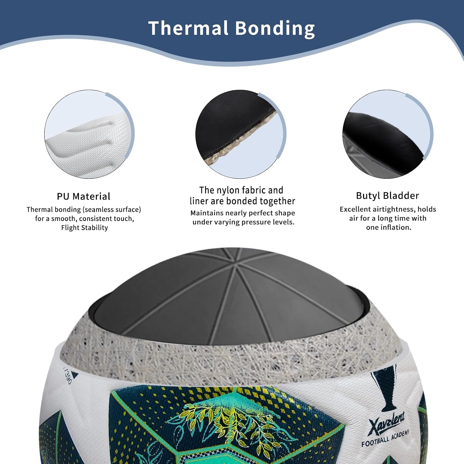 Professional Soccer Ball Size 5,4 | Thermal Bonded Waterproof PU Match-Quality Training Ball with Pump