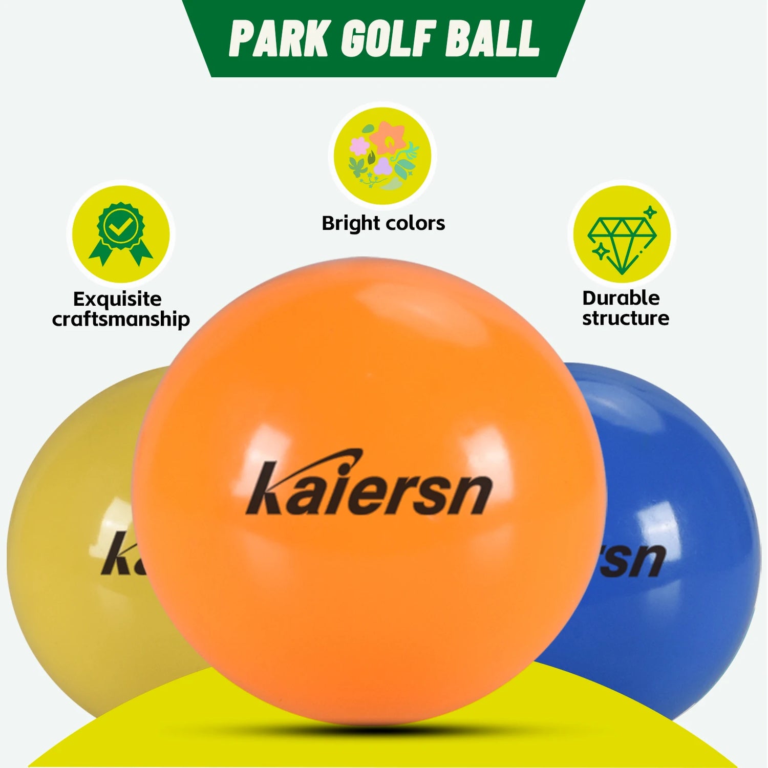 Colorful Park Golf Balls - 6Cm/2.36In Durable Practice Balls for Outdoor Training, Kids &amp; Adults (Multicolor Options)