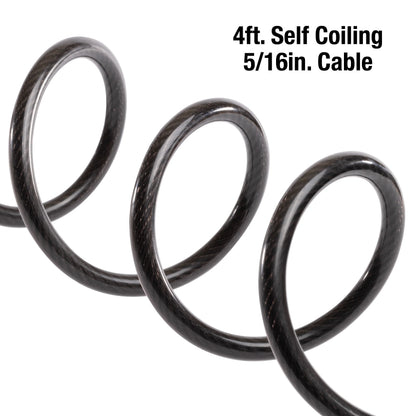 Cable Lock, Non-Resettable 4 Dial Combination Bike Lock, 4 Ft. Long