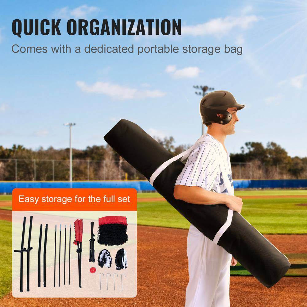 7 Ft. X 7 Ft. Baseball Practice Net, Portable Training Equipment for Hitting, Pitching, Catching with Carry Bag