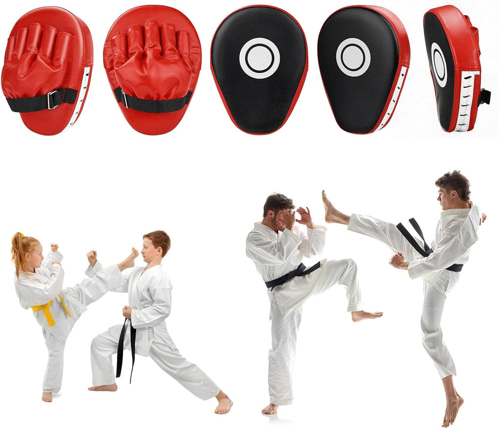 Punching Mitts Kick Pack Set, Boxing Pads Curved Focus Punching Mitts Kickboxing Striking Target Pads for Kids Men Women, Martial Arts Training Equipment for Boxing Taekwondo Karate Muay Thai