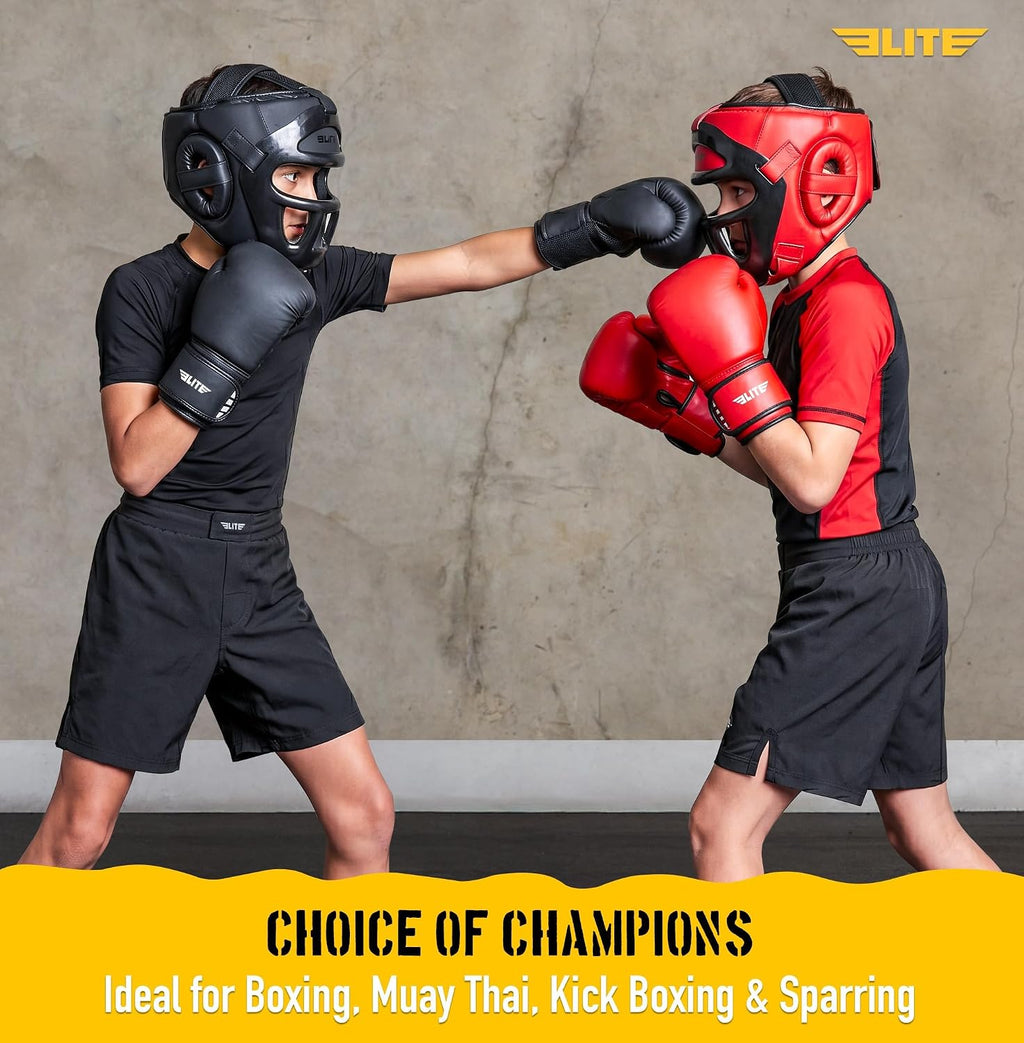 Best Kids Boxing Headgear Youth Wrestling Headgear for Age 4 to 13 Year MMA Kickboxing Muay Thai BJJ Karate Head Guard for Boys Girls (Black)