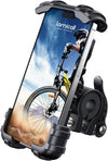 Bike Phone Holder Motorcycle Mount - One-Hand Operation, Lockable | 360° Rotation Handlebar Clamp for 4.7-6.8" Iphone 17 Pro Max Air, Rubber Protect, Road Mountain Bike E-Bike Scooter Holder